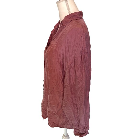 Vintage Express Compagnie Internationale 100% Silk Blouse Mauve Large - Picture 3 of 5